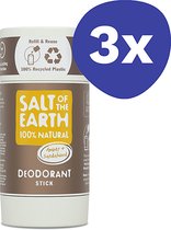 Salt of the Earth Amber & Sandalwood Deodorant Stick - Navulbaar (3x 75gr)