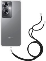 Cazy Soft TPU Telefoonhoesje met Koord - geschikt voor Oppo A79 - Toestel Hoesje met Koord - Transparant