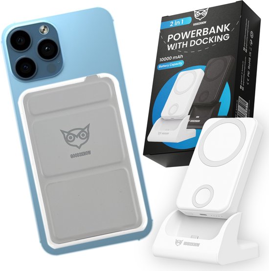 Good2know 2 in 1 Magsafe Powerbank 10000 mAh voor iPhone en - Good2know - €59,99