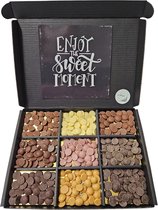 Chocolade Callets Proeverij Pakket met Mystery Card 'Enjoy the Sweet Moment' met persoonlijke (video) boodschap | Chocolademelk | Chocoladesaus | Verrassing box Verjaardag | Cadeaubox | Relatiegeschenk | Chocoladecadeau