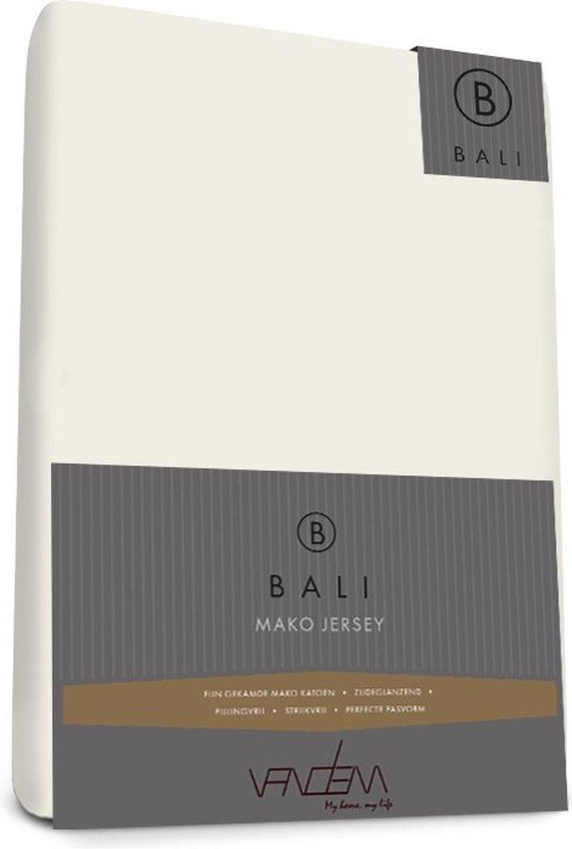 Bali - Van Dem - Mako Jersey hoeslaken - 200 x 210 cm - creme