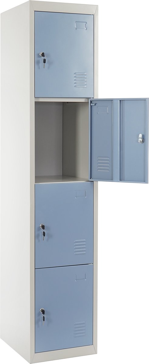 Kluis Boston T163, metalen kluis 180x38x45cm ~ blauw