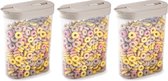 Plasticforte Shaker pour récipients alimentaires - 3x - beige - capacité 1 litre - plastique - 15 x 7 x 19 cm