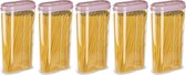 Plasticforte Voedselcontainer strooibus - 5x - lichtroze - 2350 ml - kunststof - voorraadpotten