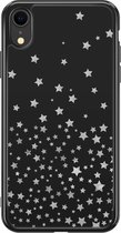 Casimoda® hoesje - Geschikt voor iPhone XR - Falling Stars - Siliconen/TPU telefoonhoesje - Backcover - Sterren - Zwart