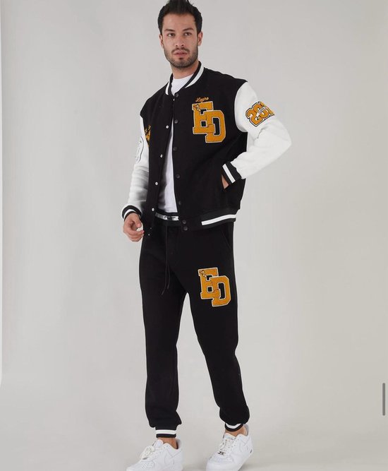 Foto: Varsity mannen trainingspak herfst winter mannen set merk sport jasje broek set fashion casual trainingspak heren kleding m