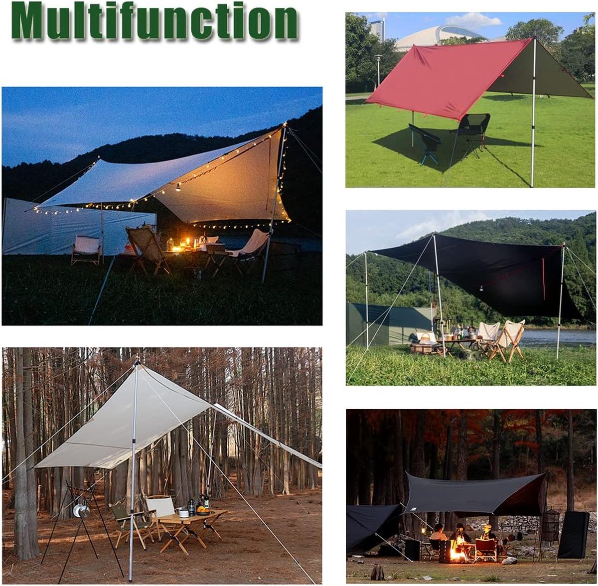 SAN LIKE Telescoopstang voor tenten, tarp, tentstokken voor dekzeilen, zonnezeil, campingzeilen, vervangende steunstangen, voortent, telescopisch, tarpstang camping, 200 cm