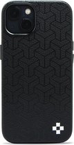 iPhone 15 hoesje - magsafe hoesje / Starcase Y patterned Black - Faux Leer / iPhone hoesje met Magsafe