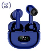 Écouteurs Sense14 X1 BLUE - Oreillette Bluetooth 2021 - Écouteurs sans fil - Bluetooth - Anti-transpiration - Écouteurs avec boutons TOUCH - Jusqu'à 5 heures d'écoute - Charge rapide - Écran LED