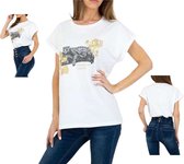 Glo-story t-shirt wit luipaard glitter 3XL