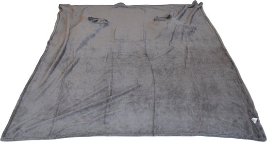 Couverture de vie avec manches - Grijs - 145 x 195 cm - Extra doux - Tapis de canapé - Plaid - Plaid de canapé - Couverture câline