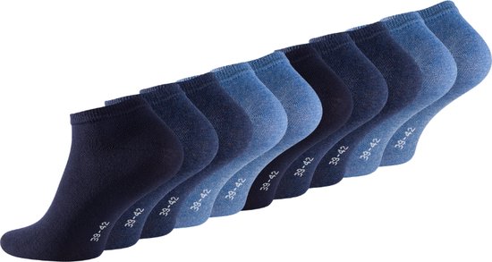 10 paires de Chaussettes basses Blauw mix - Taille 35-38