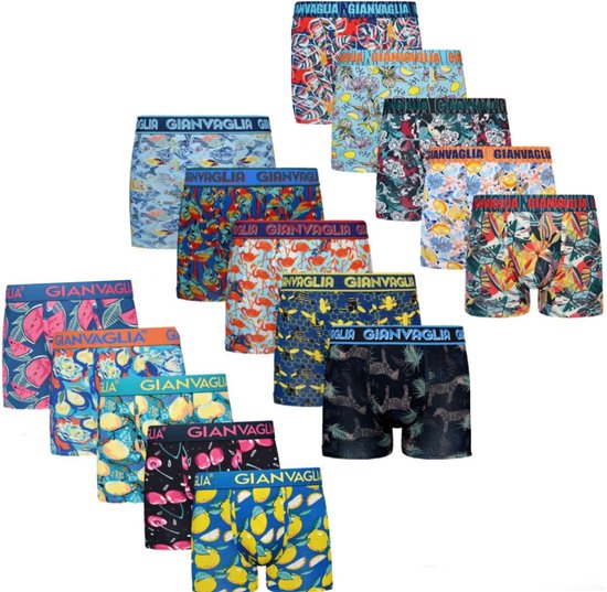 Boxershorts Heren Katoen - 15-pack - Maat L - Heren Ondergoed - Meerkleurig Print