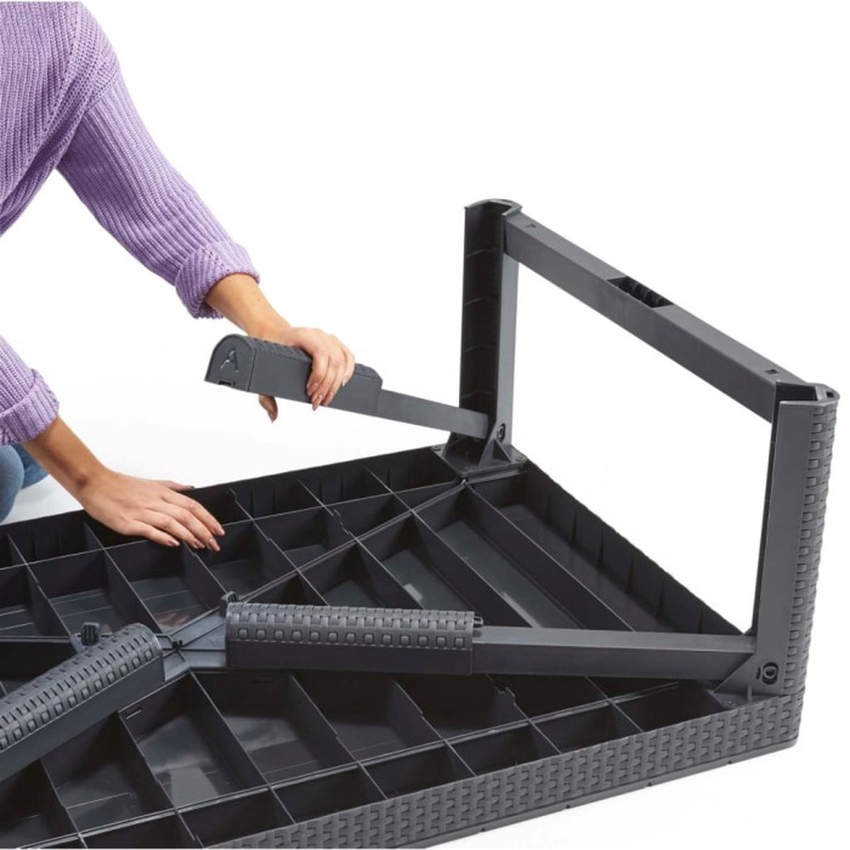 Allibert Lyon Verstelbare Tuintafel - 116x71,5x66/40 cm - Grafiet thumbnail 2