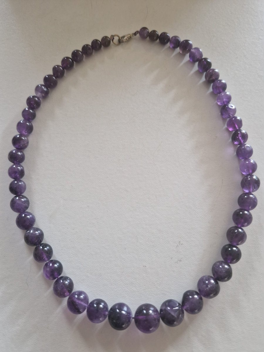 Gemstones-natural natuurstenen ketting amethist gepolijste ronde stenen