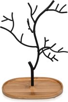 sieradenboom van bamboe en metaal - Sieradenstandaard voor kettingen, oorbellen & ringen - Decoratieve sieradenhouder - 25 cm hoog