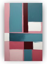 Abstracte vlakken schilderij - Abstract schilderij - Schilderijen minimalisme - Muurdecoratie klassiek - Schilderijen plexiglas - Slaapkamer accessoires - 80 x 120 cm 5mm