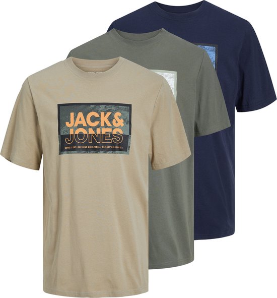 JACK&JONES JCOLOGAN TEE SS CREW NECK SS24 3PK MP Heren T-shirt - Maat XL