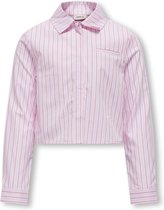 ONLY KOGHOLLY MICHELLE STRIPE SHORT SHIRT WVN Chemisier Filles - Begonia PinkStripes : White brillant + écarlate Flame - Taille 146