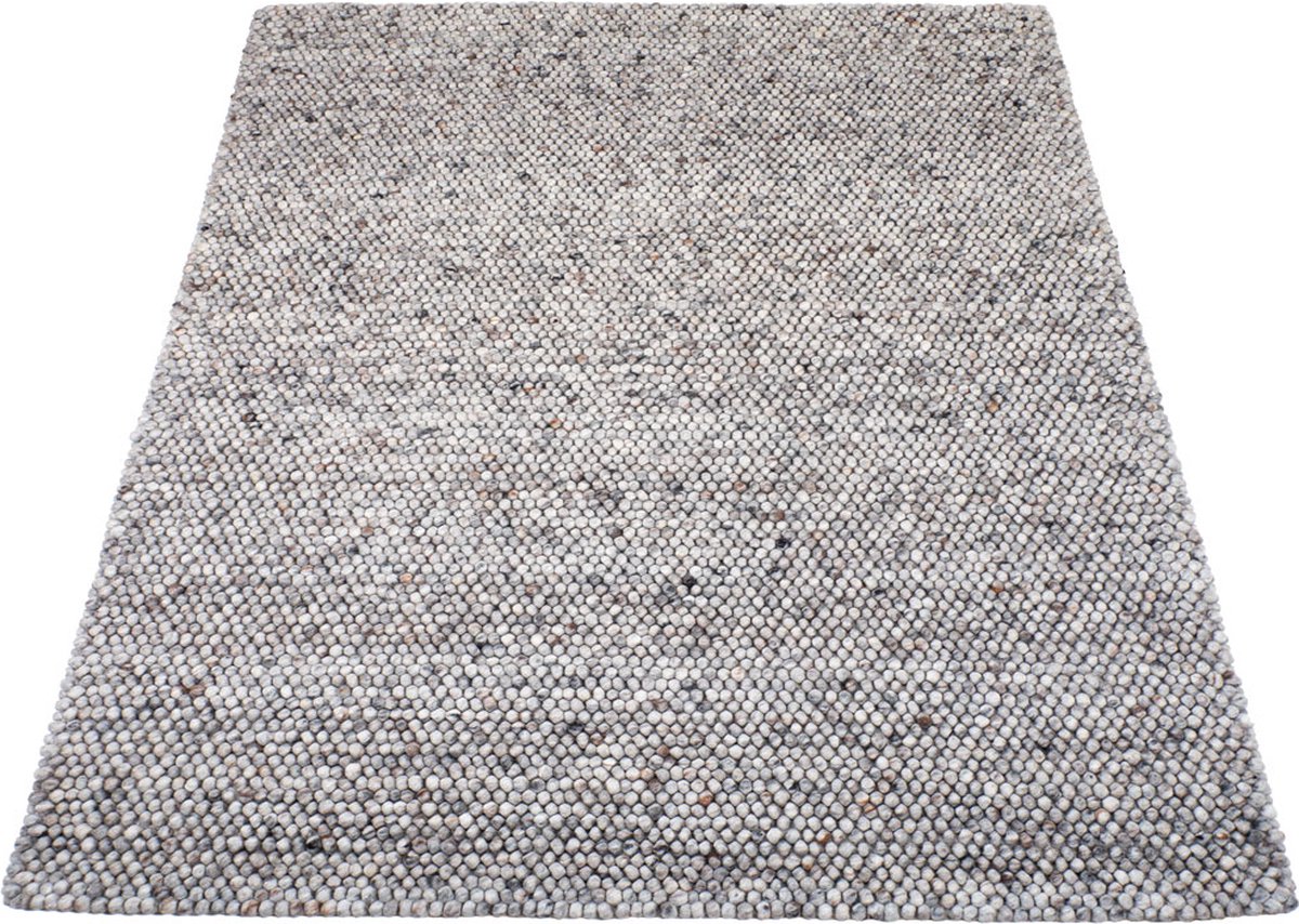 Veer Carpets Vloerkleed Pool Grijs 420 - 140 x 200 cm - Wol Hoogpolig Vloerkleed – Japandi / Modern Design