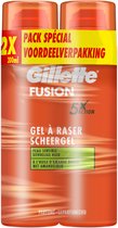 Gillette Fusion - Gel À Raser - Pour Peaux Sensibles - À L’Huile D’Amande Douce - 2 x 200ml