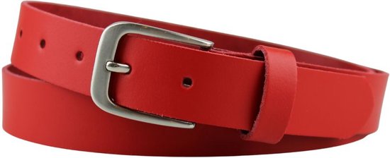 Fana Belts Leren Riem Voor Dames en Heren - Rood - Taillemaat 110 cm