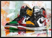 Sneaker print retro high colourway 71x51 cm *ingelijst & gesigneerd