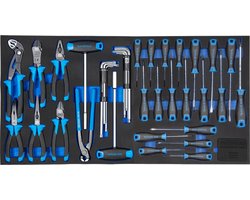 SW-Stahl Z3011-8 Assortiment werkplaatswagens, schroevendraaiers en tangen, 44-delig, gereedschapswagen-inzetstukken, professionele werkplaatsuitrusting, gereedschapsinzet voor voertuigen