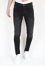Stonewashed Slim-fit Heren jeans Stretch -MM109- Zwart