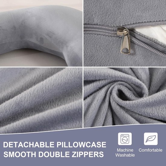 Borstvoedingskussen,zijslaapkussen, Katoen -pregnancy pillow, support pillow 65*125cm - J Shape van Littlefine — afbeelding 2