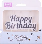 PME - Kaars Taarttopper - Happy Birthday - Zilver