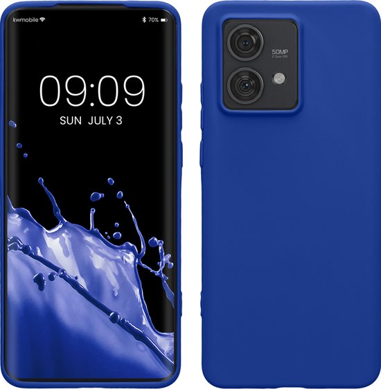 kwmobile coque de téléphone compatible avec Motorola Edge 40 Neo - Coque pour smartphone - Coque arrière en bleu Baltique
