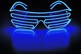 LOUD AND CLEAR® - LED Bril Shutter Blauw - Draadloos - Oplaadbaar - Lichtgevende Bril - Bril met Licht - Feestbril - Party Bril - Carnaval