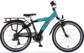 Alpina Yabber Vélo pour garçon - 24 pouces - Jet de jais métallisé mat / Blue Pacific mat - 7 vitesses - Vélo de cross/VTT - Blauw