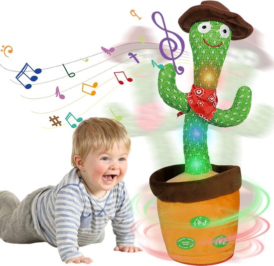 Speelgoed - Dansende Cowboy Cactus - Speelgoed 1 Jaar - 120 Liedjes - Volumeregeling - Interactief - Verlichting - Opname
