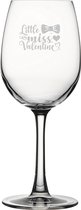Gegraveerde witte wijnglas 36cl Little miss valentine - valentijnsdag - valentijn