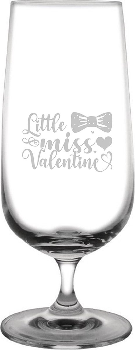 Gegraveerde bierglas op voet 41cl Little miss valentine - valentijnsdag - valentijn