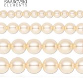 Swarovski Elements, 65 stuks Swarovski Parels, 6mm, light gold (5810)