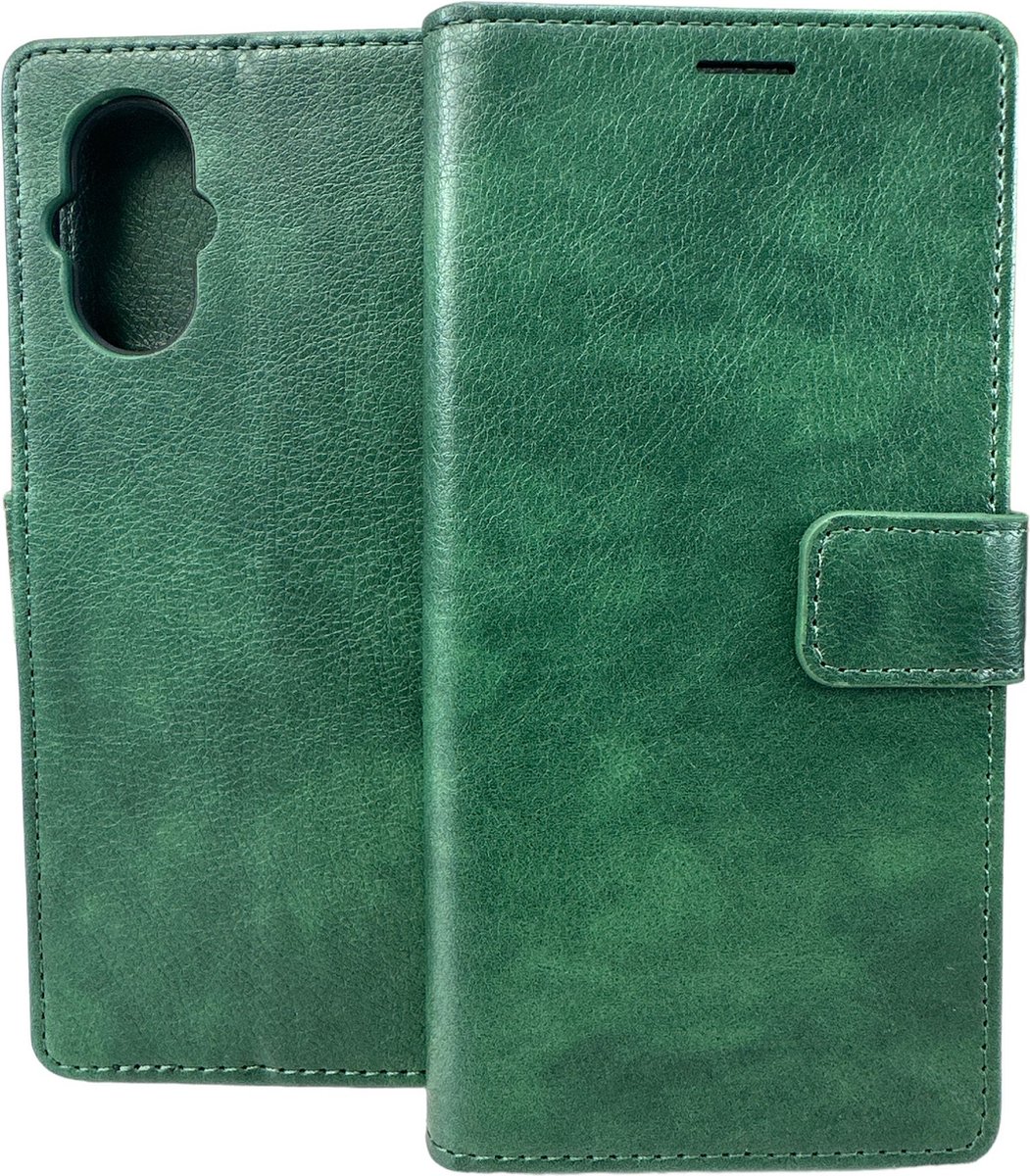 Portemonnee Bookcase Hoesje Geschikt voor: Oppo Reno 8 Lite - Groen