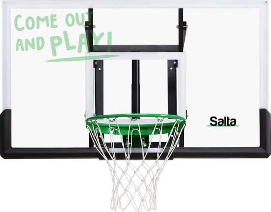 Salta Guard Basketbalbord – Verstelbaar basketbalbord met dunkring system voor wandmontage – Voor kinderen en volwassenen – Zwart - Salta