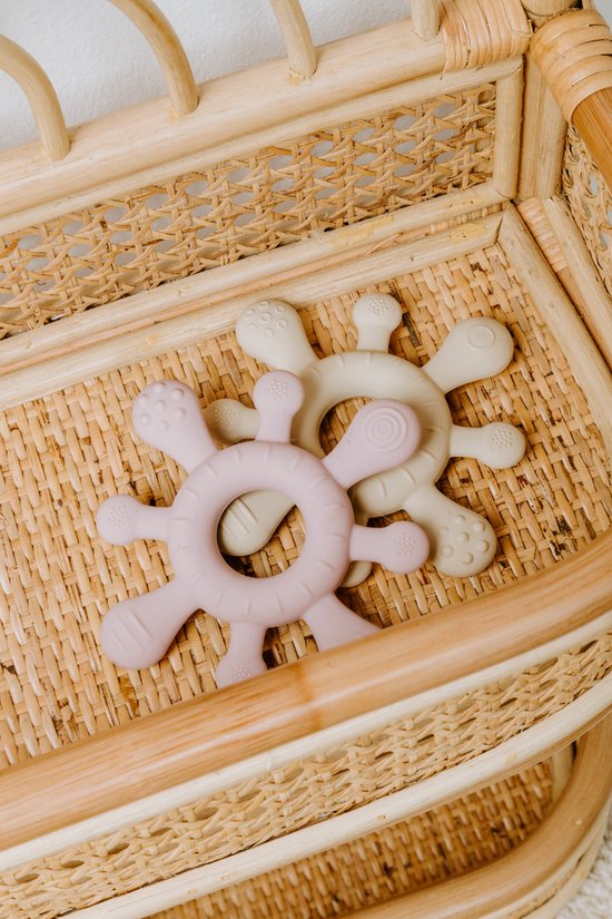 Baby's Only Siliconen baby bijtring - Bijtspeeltje blossom - Oud Roze - Baby cadeau van Baby's Only — afbeelding 5