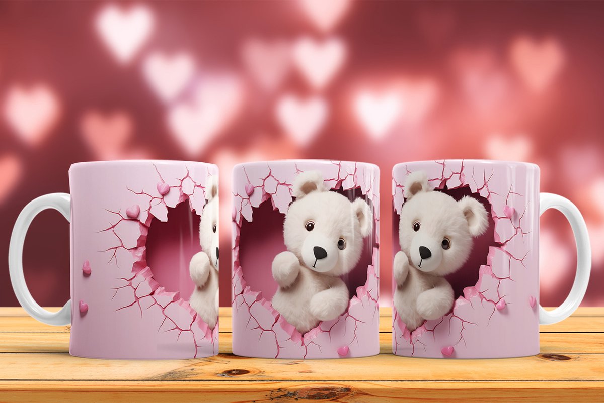 Mok Bear-Teddy love Valentine's Day / Liefde beertje-Teddy Valentijnsdag