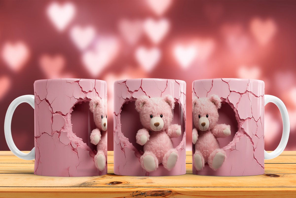 Mok Bear-Teddy love Valentine's Day / Liefde beertje-Teddy Valentijnsdag