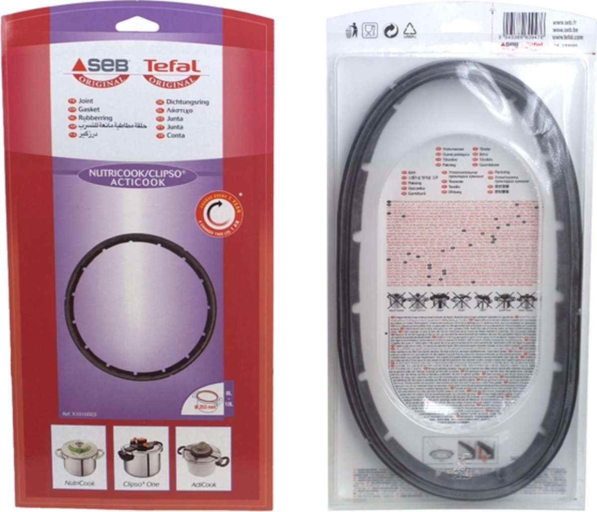 SEB - AFDICHTINGSRUBBER SNELKOOKPAN 8L / 10L - DIAM 253 - NUTRICOOK / CLIPSO / ACTICOOK - X1010003