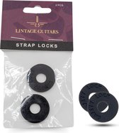 Premium 2 Stuks Straplocks - Gitaarband strap lock - Gitaarriem Blok Rubber - Strappin bevestiging - Strap Block Button - 2 stuks