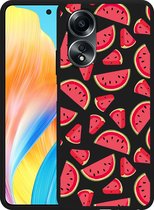 Cazy Hoesje Zwart geschikt voor Oppo A58 4G Watermeloen