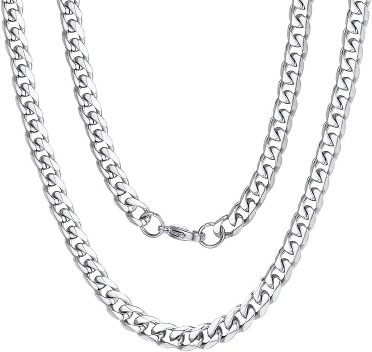 CHPN - Ketting - Zilverkleurige ketting - Schakelketting - Necklace - Chain - Zilverkleurig - 40CM - Unisex - Cadeautje - Mooie ketting - 3MM breed