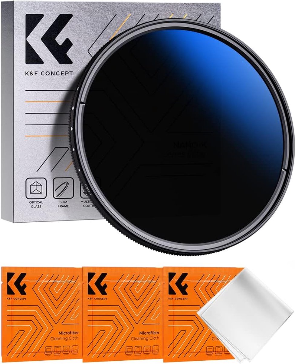 K&F Concept - Variabele ND-filter - Filter van ND2-400 - Verstelbare Neutral Density Filter voor Fotografie