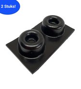 FSW-Products - 2 Stuks - Siliconen Buffers - 22mm dia - 12mm dik - Zwart - Schokdempers - Zelfklevend - Deurbuffer - Deurstopper - Ladekast - Bescherming - Glazen Tafel - Meubelonderzetter - Stootdoppen - Geluidsdempers - WC Buffer - Toilet
