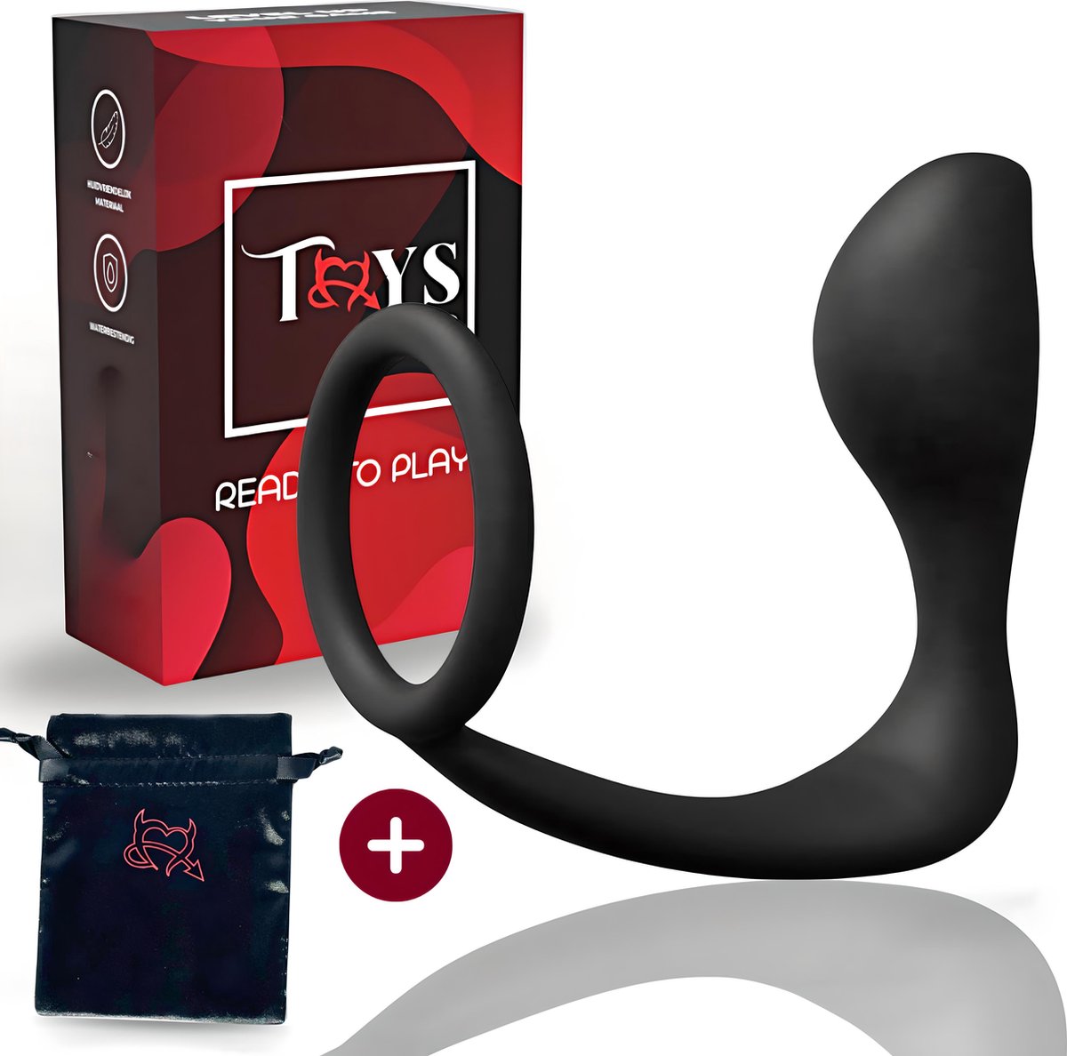 Goedkoopste Toys Hub® Prostaat Stimulator met Cockring & Opbergzakje – Dubbele Stimulatie – P-spot & G-spot – Sex Toys Couples & Mannen – Anaal Dildo – Anaal Plug